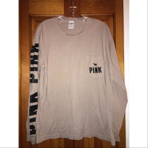 PINK Long Sleeve Pocket T-shirt